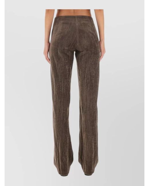 Alysi Multicolor Velvet Crinkle Slim Pants Wide Leg