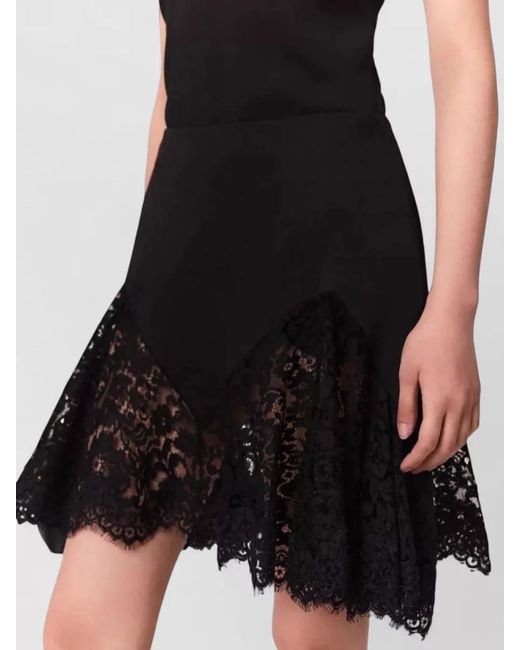 Stella McCartney Black Lace Trim Mini Dress A Line Cut