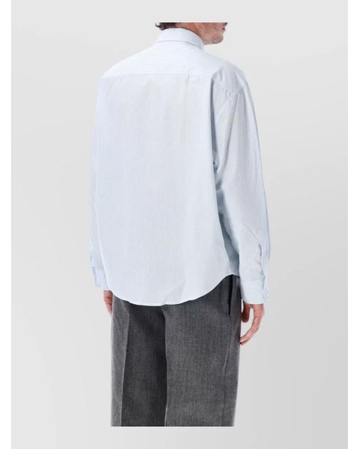 AMI Gray Striped Shirt Regular Fit Chest Pocket for men