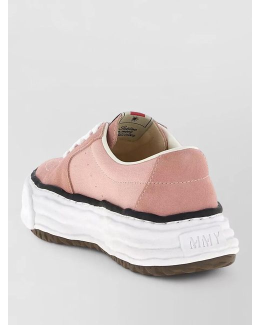 Maison Mihara Yasuhiro Pink Leather Low-Top Sneakers for men