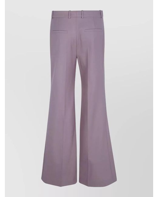 Chloé Purple Flare Leg Trousers Belt Loops Pockets