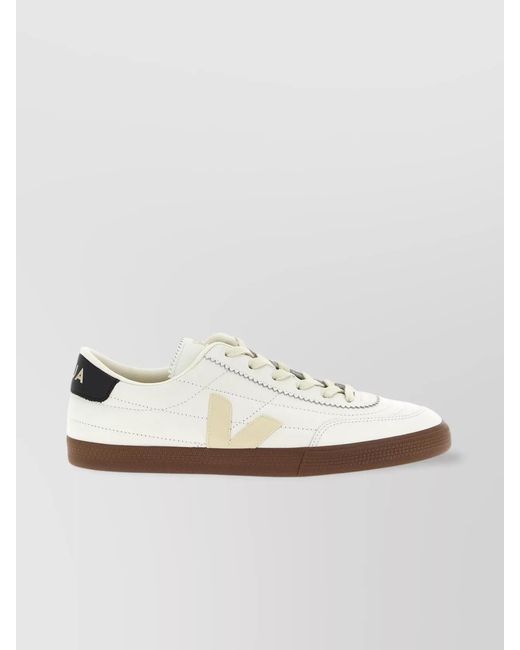 Veja White Leather Low-Top Sneakers for men
