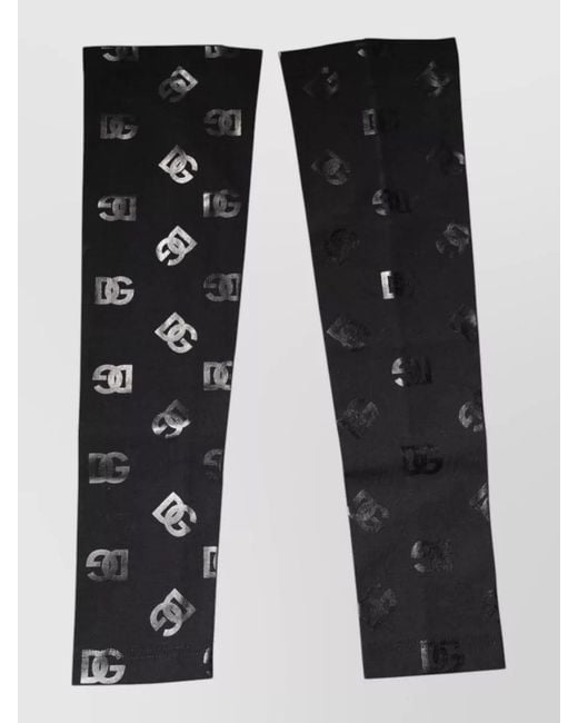 Dolce & Gabbana Black Dg Logo Wool Stretch Arm Sleeves