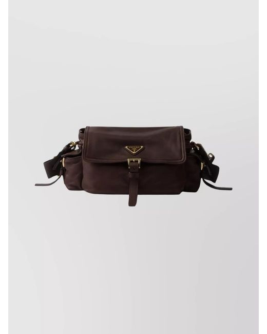 Prada Brown Explore Large Lamb Leather Shoulder Bag