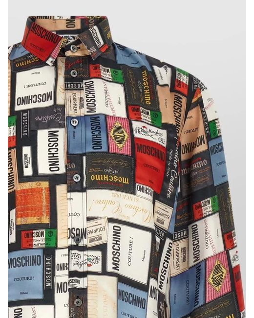 Moschino Multicolor Labels Motif Shirt Long Sleeves Buttons for men