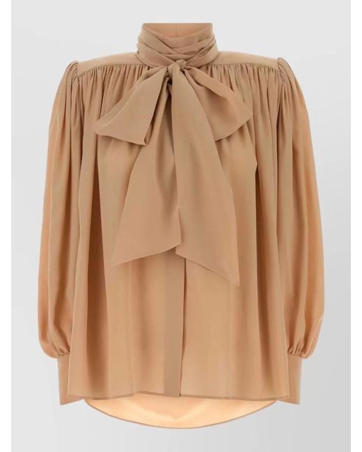 Chloé Brown Silk Crepe Blouse