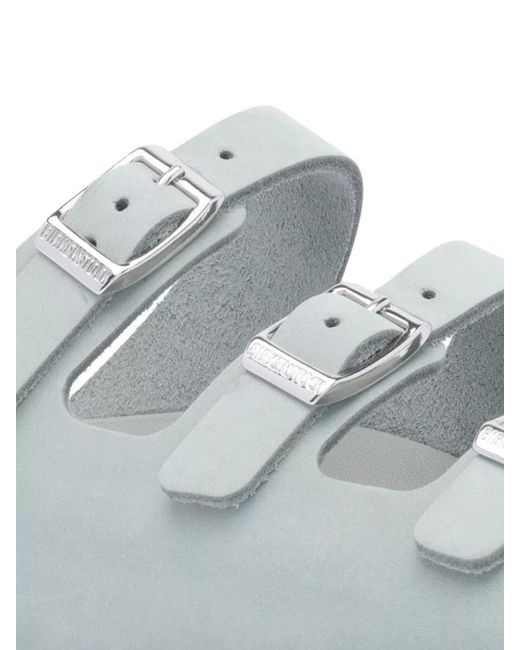 Birkenstock Gray Suede Leather Flat Sandals