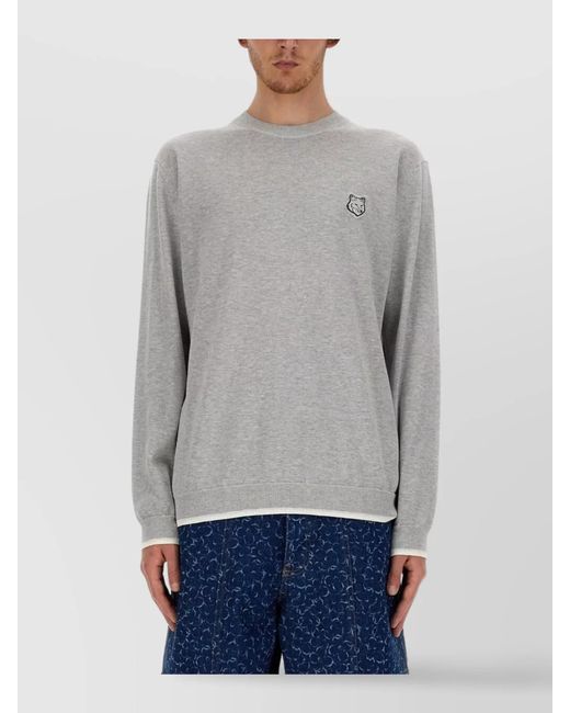 Maison Kitsuné Gray Cotton Jersey Sweatshirt for men