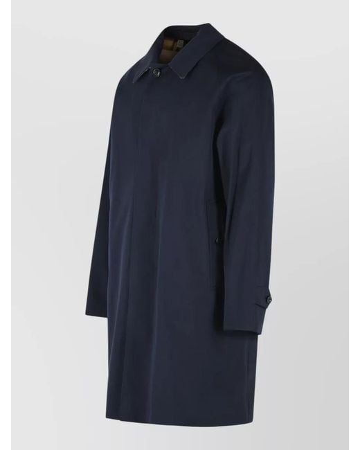 Burberry Blue Camden Cotton Midi Trench Coat for men