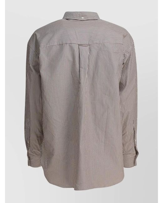 Beams Plus Gray Cotton Oxford Shirt for men