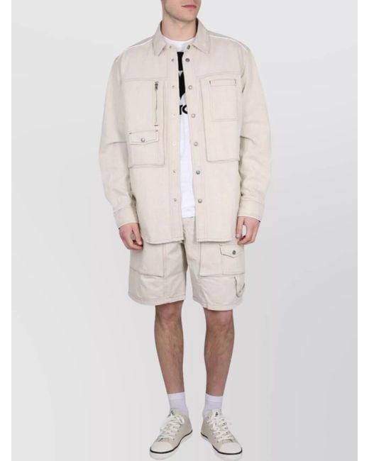 Isabel Marant Natural Denim Cargo Shorts for men