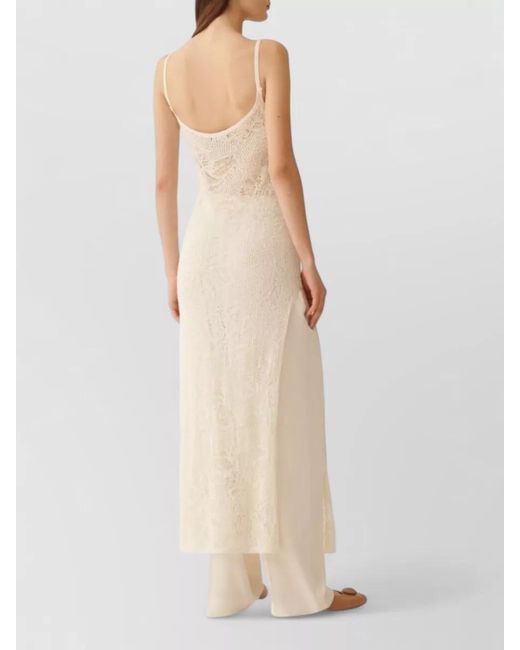 Fabiana Filippi White Crochet Maxi Dress Open Knit Scoop Neckline