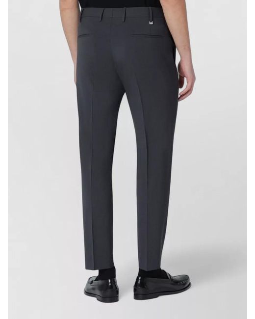 PT Torino Blue Wool-Blend Tailored Trousers for men