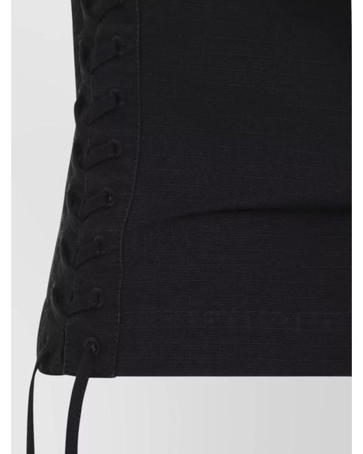 Balenciaga Black Lace Up Technical Ripstop Tank Top
