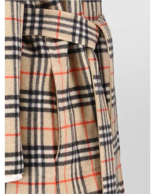 Burberry Natural Wool Reversible Belted Robe Coat