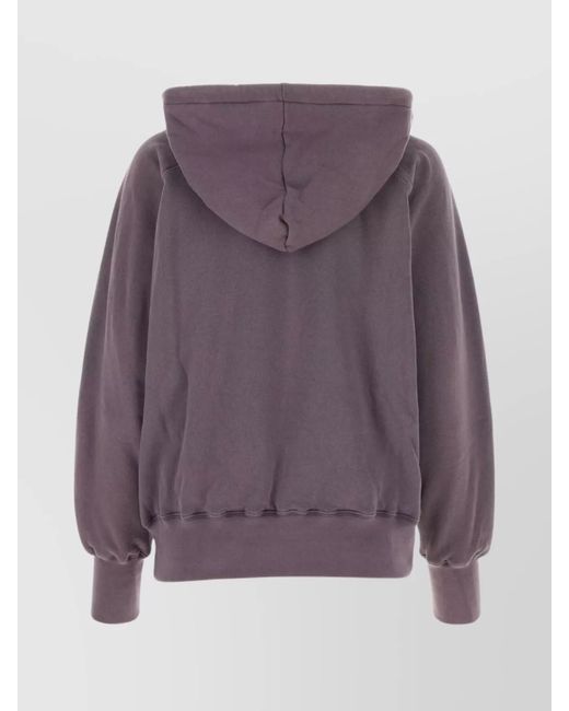 Maison Margiela Purple Logo-Print Cotton Hoodie