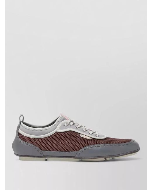 Fendi Gray Mesh Sneakers Pull Tab Rubber Sole for men
