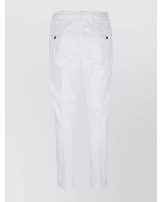 Eleventy White Cotton Straight-Leg Trousers for men