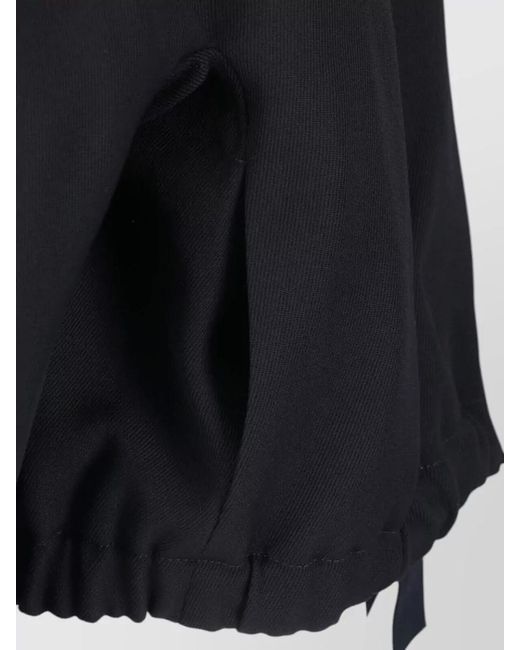 Victoria Beckham Black Collared Coat Long Sleeves Elasticated Hem