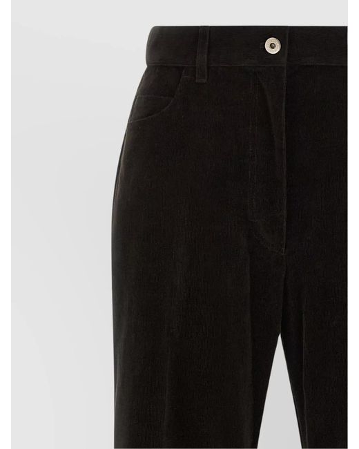 Ferragamo Black Velvet Flared Trousers