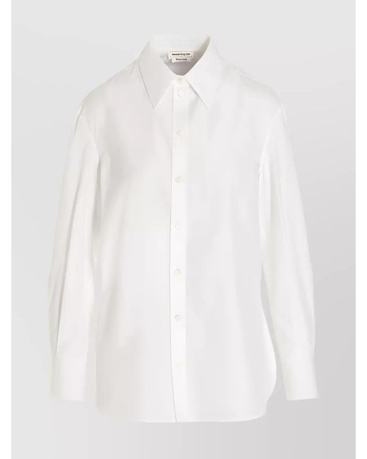 McQueen White Cotton Poplin Shirt