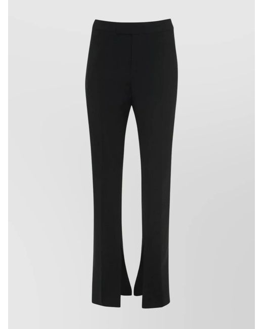 J.W. Anderson Black Virgin Wool Front-Slit Straight-Leg Trousers