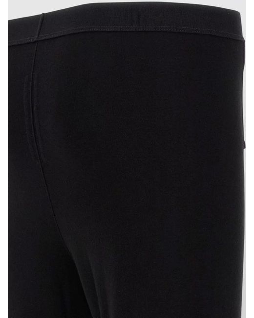 Rick Owens Black Thermal Knit Trousers Elastic Waist Rib Cuffs for men