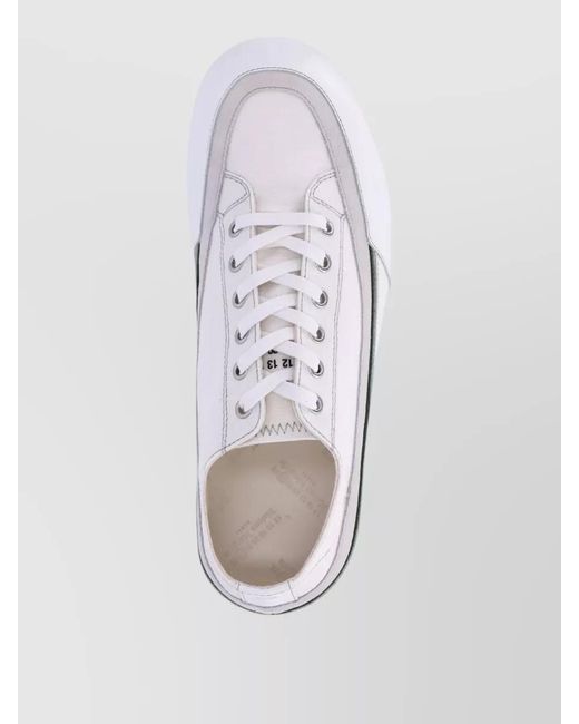 Maison Margiela White Low Top Lace Up Canvas Shoes for men