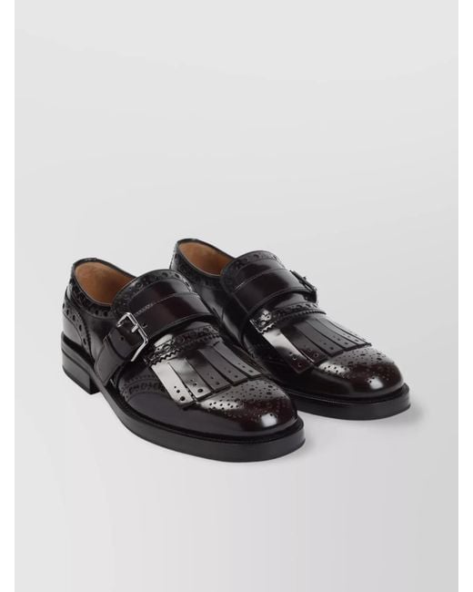 Church's Black Leather Brogue Loafers