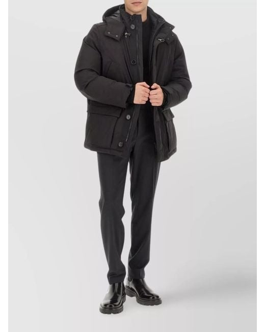 Fay Black Down Regular-Fit Padded Jacket for men