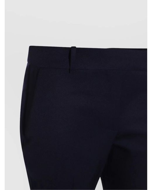 McQueen Blue Wool Straight-Leg Trousers