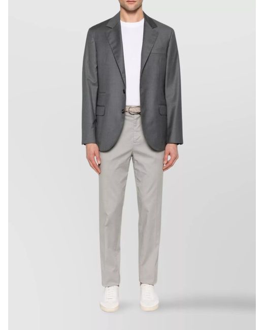 Brunello Cucinelli White Straight Trousers Back Pockets for men