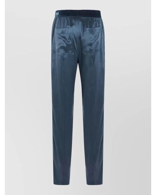 Tom Ford Blue Peach Touch Silk Satin Lounge Trousers