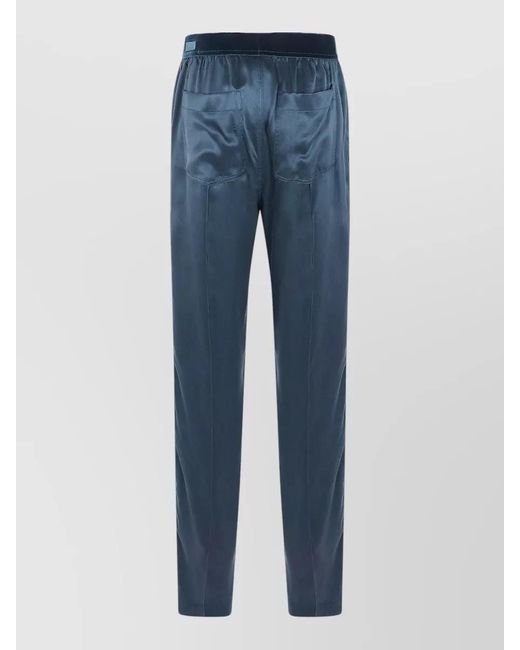 Tom Ford Blue Silk Satin Pyjama Trousers