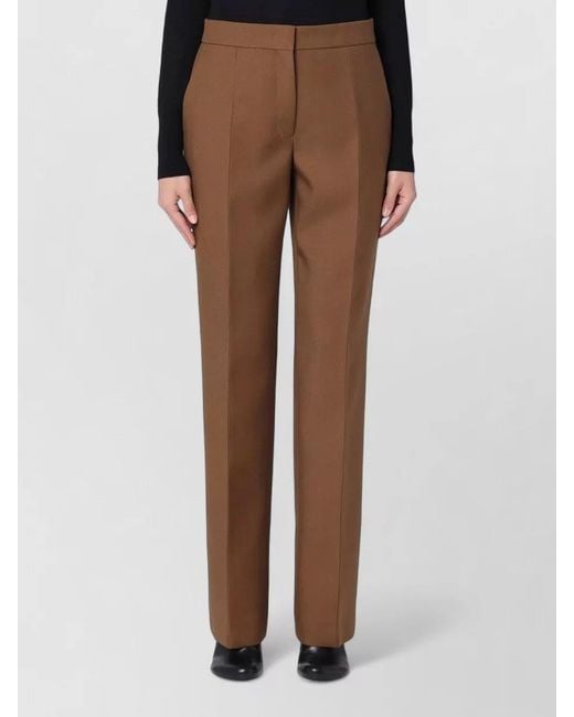 Jil Sander Brown Tailored Pants Back Pockets Belt Loops