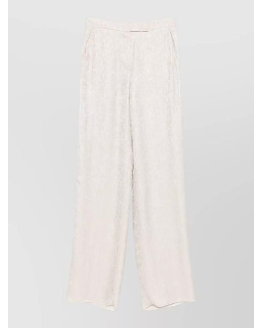 Emporio Armani White High-Rise Straight-Leg Trousers