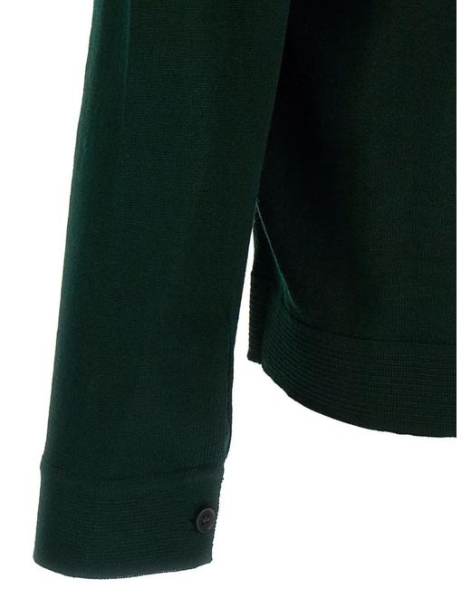 Roberto Collina Green Merino Wool Cardigan for men