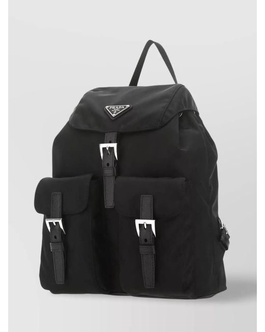 Prada Black Small Backpack With Adjustable Shoulder Straps