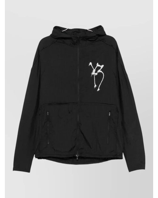 Y-3 Black Printed Padded Jacket for men