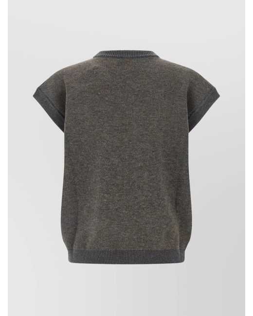 Magliano Gray Wool Blend Crewneck Vest for men