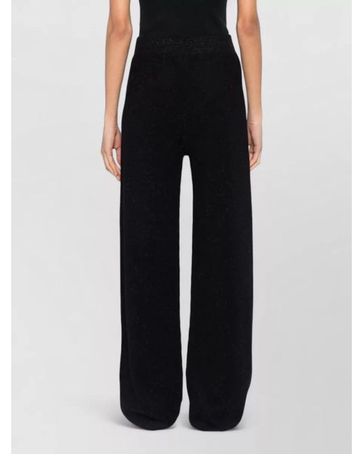Fabiana Filippi Black Wide Leg Trousers Glitter Finish Waistband