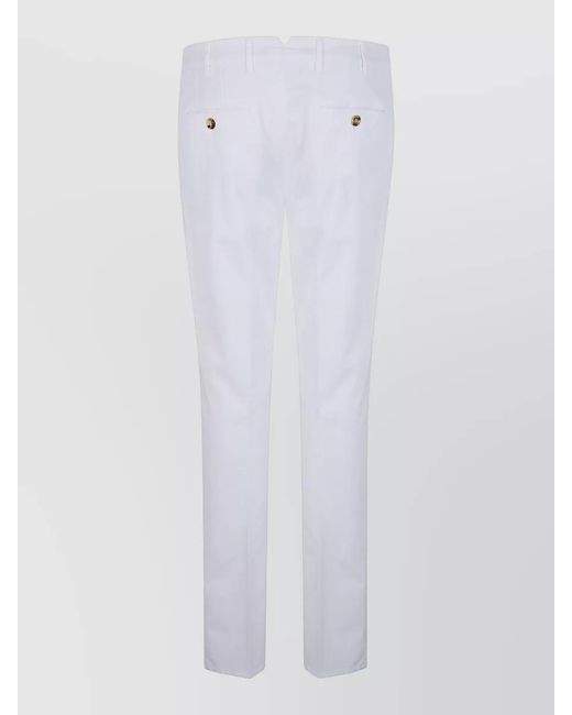 Brunello Cucinelli White Straight-Leg Tailored Trousers for men