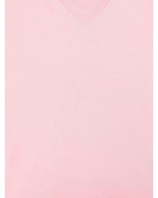 Closed Pink Organic Cotton V Neck Regular T-Shirt