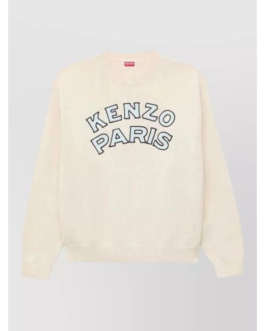 KENZO Natural Paris Emblem Crew Neck Jumper Sweater for men