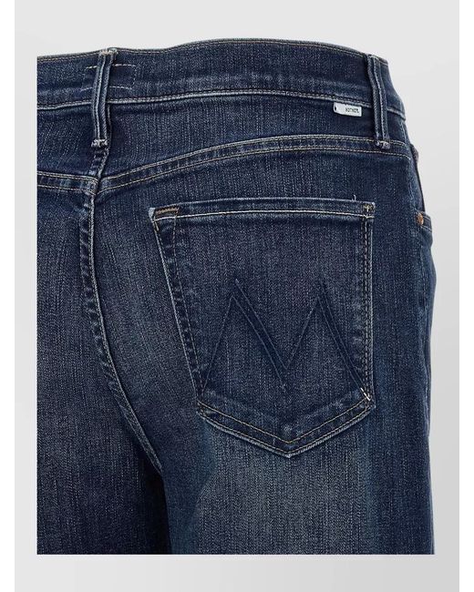 Mother Blue Denim Wide-Leg Trousers