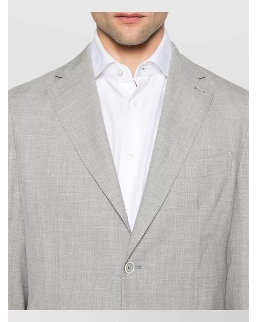 Eleventy Gray Wool Silk Linen Single Breasted Suit for men