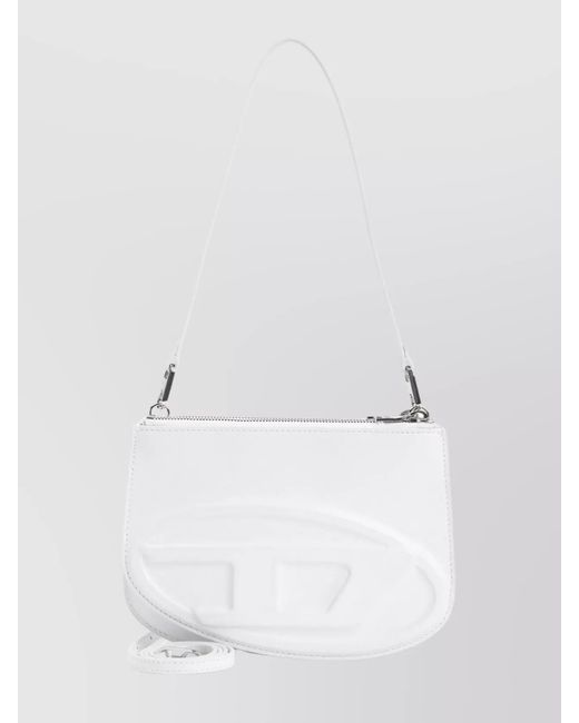 DIESEL White 1Dr Twin Calf Leather Shoulder Bag