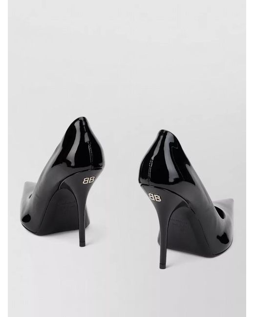 Balenciaga Black Patent Pointed Toe Pumps Stiletto Silhouette