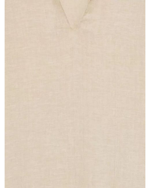 120% Lino Natural Linen Kaftan Knee Length Relaxed Fit