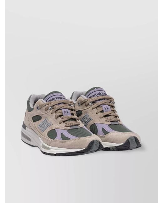 New Balance Gray Leather Low-Top Sneakers for men